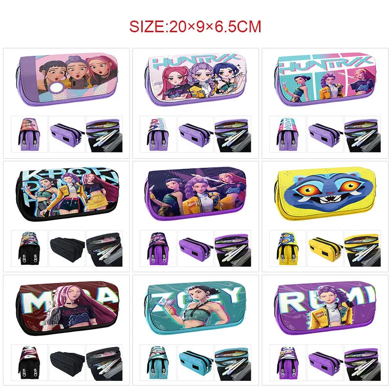 K-POP Inspired Full Color PU Pencil Case – Multi-Functional 2-in-1 Stationery Organizer & Coin Purse, Cute Anime Pencil Pouch for Students & Fans